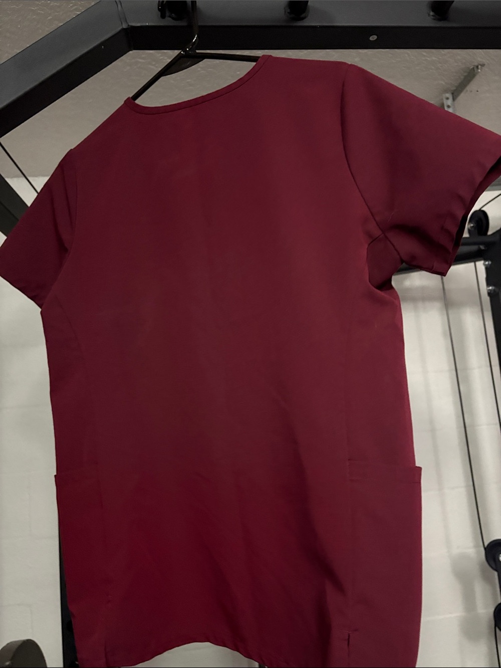 Mandala Medical Scrub Top in Wine - Picture 4 of 4
